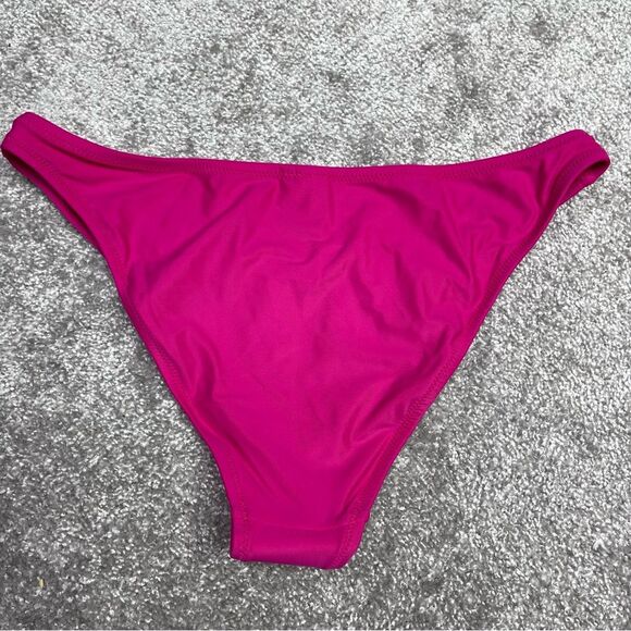 J. Crew Heritage 1989 High Leg Bikini Bottom Medium Pink High Cut Cheeky Lined - Picture 3 of 7